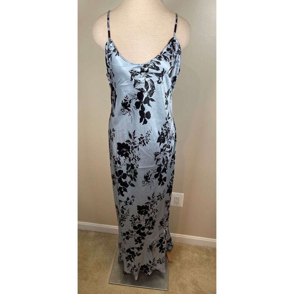REFORMATION Parma Beatriz Blue Floral Silk Slip Maxi Dress Size XL - Picture 3 of 8